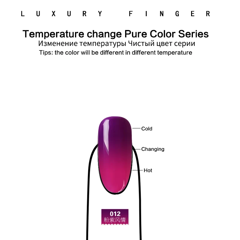 Роскошный палец 1 шт. 15 мл изменение температуры УФ-гель для ногтей смывка для лака дизайн ногтей маникюр Хамелеон Изменение цвета лак - Цвет: color 12