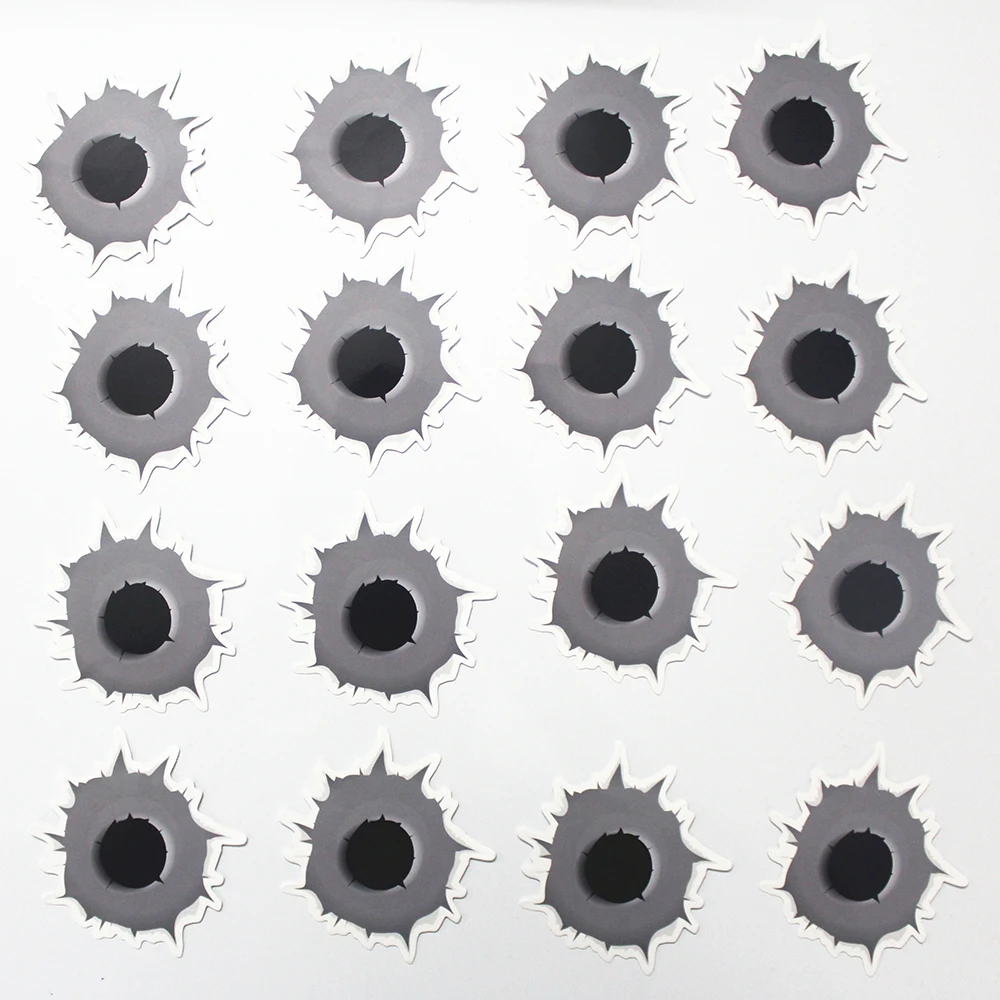 2017 Stickers for Car Styling 3D Fake Bullet Hole Gun Shots Funny Helmet Sticker Decals Creative
