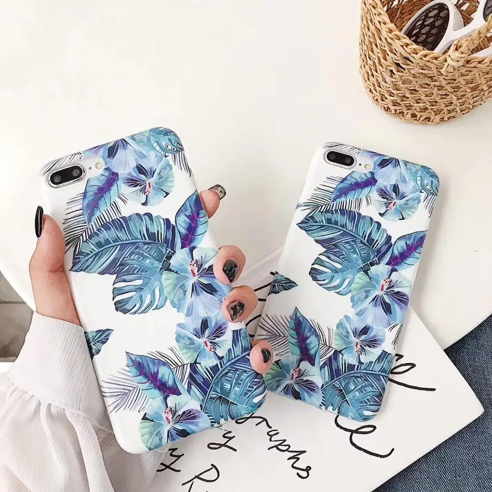ТПУ мягкий чехол для iPhone XR XS MAX синий банановый лист ударопрочный силиконовый 7 8 6