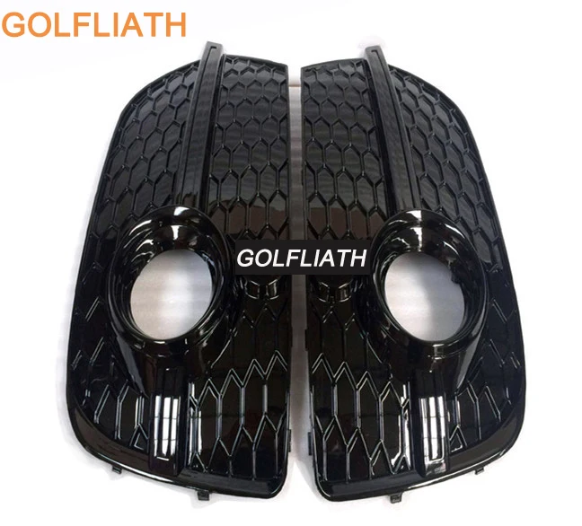 

GOLFLIATH Q3 RSQ3 Style bright black ABS Front Fog light Grille honeycomb Grill For Audi Q3 Hatchback 2013-2015