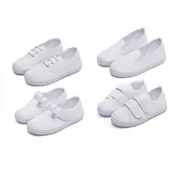 Детские спортивные кроссовки на мягкой подошве для маленьких девочек, белые кроссовки из искусственной кожи для маленьких мальчиков