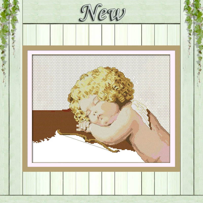 

Sleeping angel boy baby painting Home Decor pattern print on canvas DMC 14CT 11CT DIY Cross Stitch Needlework kit embroidery Set