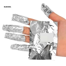 Elecool 100 pçs/set removedor de unhas artísticas, folha de alumínio, gel acrílico de absorção, ferramenta de remoção de unhas e removedor de unhas