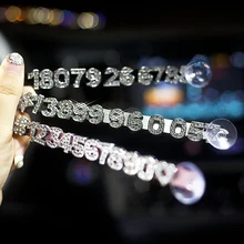 Автомобильная временная парковка номер телефона настроить сдвиг креативный Блестящий карточка вызова автомобильный Алмазный номерной знак приятные подарки