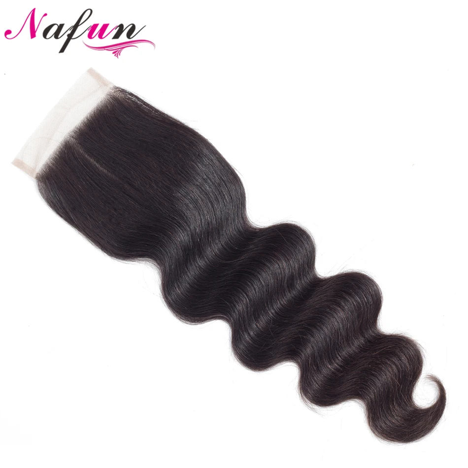 

NAFUN Hair Malaysia Body Wave Closure 100% Human Hair Lace Closure Non Remy Natural Color Hair Swiss Lace Free Shipping