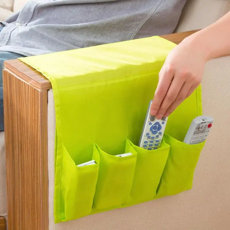

Sofa Arm Rest TV Remote Control Organizer Holder 4 Pockets Chair Couch Mobile Phones Magazine Storage Bag