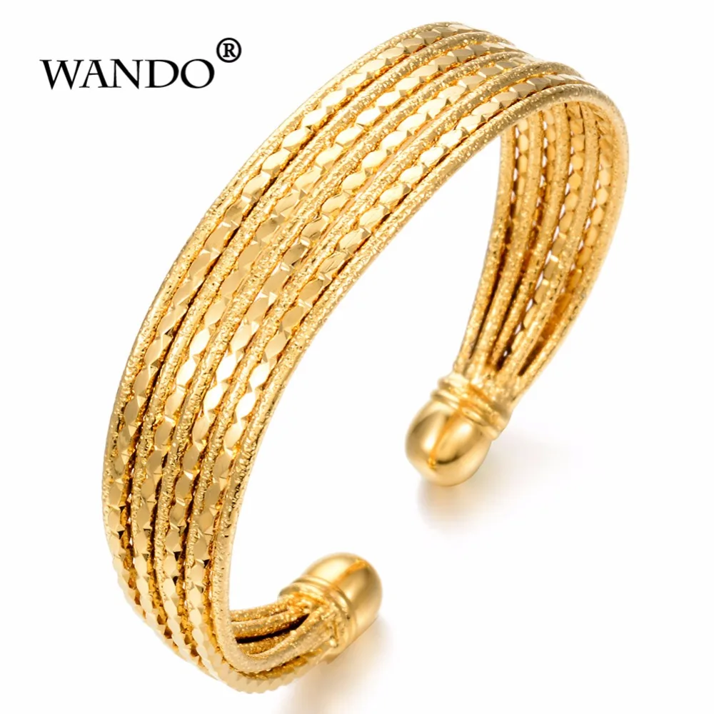 1 шт. Женский Эфиопский браслет Wando18K золотого цвета свадебный невесты Дубая
