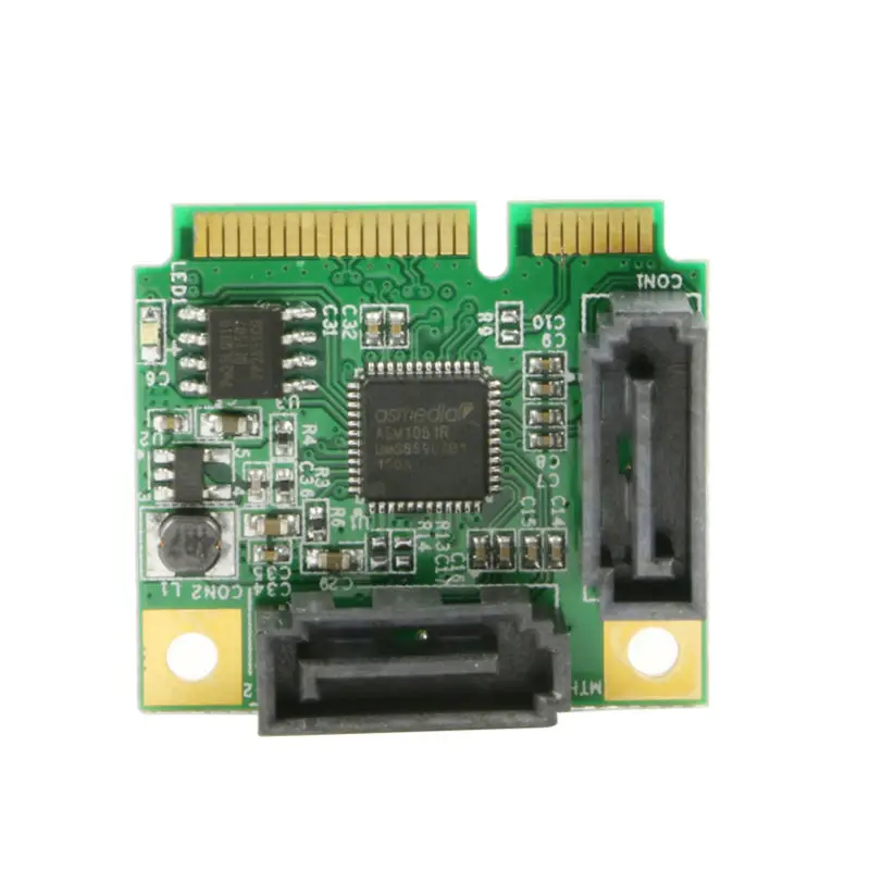 MINI PCI Express SATA Raid Card Converter Adapter Mini PCI E to 2Ports ...