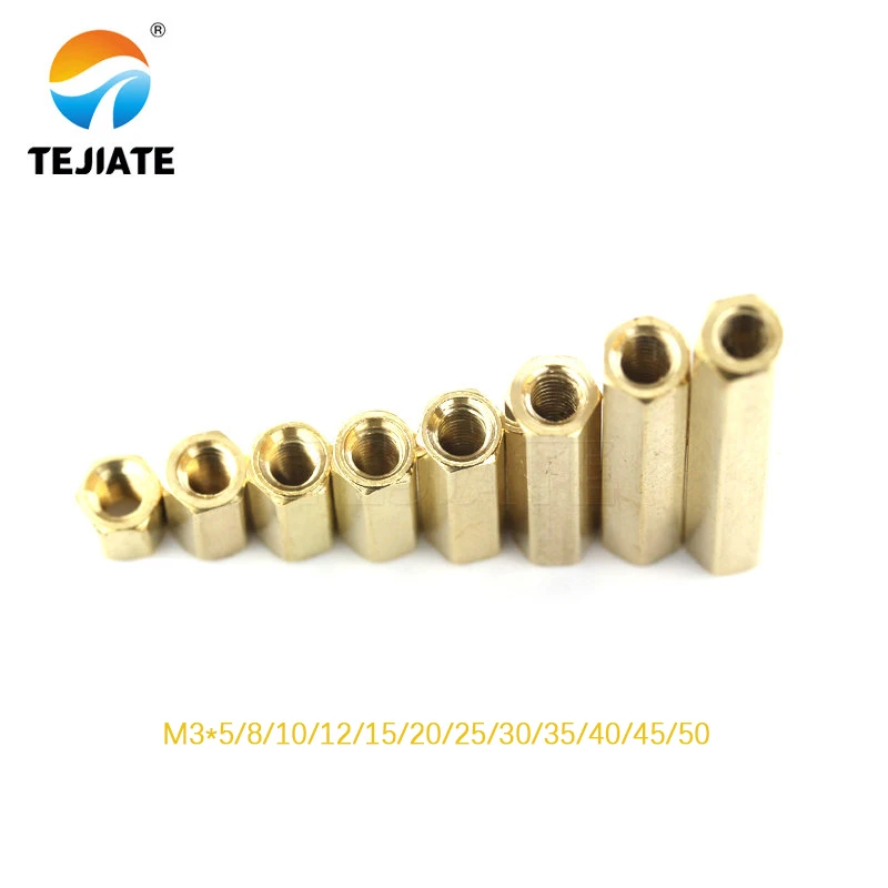 

20PCS/LOT M3 female Female Brass Standoff Spacer M3 (5-50) Copper Hexagonal Stud Spacer Hollow Pillars m3*5-50mm