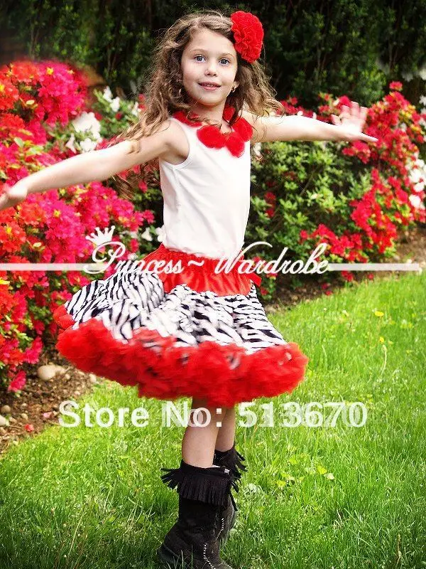 

Red Zebra Pettiskirt with Matching Red Tank Tops Zebra Pettiskirt M25