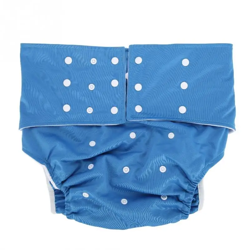 Моющийся взрослый Карманный подгузник Регулируемый многоразовый подгузник тканевый подгузник для взрослых брюки для пожилых людей недержание нижнее белье - Цвет: Dark Blue
