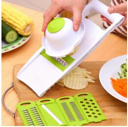 

Adjustable Mandoline Slicer with 4 Interchangeable Stainless Steel Blades Vegetable Cutter Peeler Slicer Grater Julienne Slicer