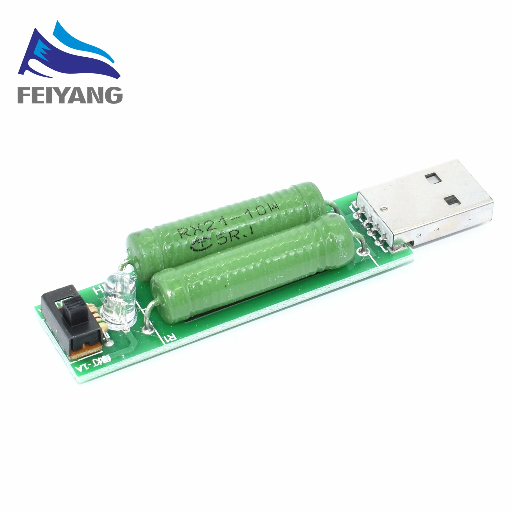 

USB Port Mini Discharge Load Resistor Digital Current Voltage Meter Tester 2A/1A With Switch 1A Green Led / 2A Red Led