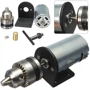

5-12V Mini Hand Drill DIY Lathe Press 555 Motor With Chuck+ Mounting Bracket