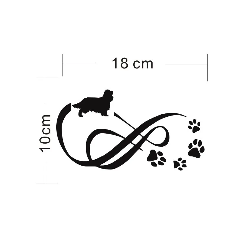Cavalier King Charles Spaniel Animal Paw Print Car Stickers Vinyl Decal Car Styling Decoration Fashion Creative Stickers 1810CM (3)