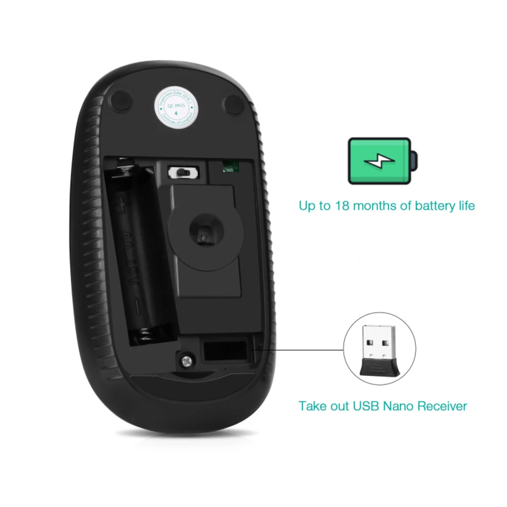 Мышь Компьютерная SeenDa Беспроводная Бесшумная 2 4 ГГц usb|mouse for laptop|wireless mouse silent2.4g