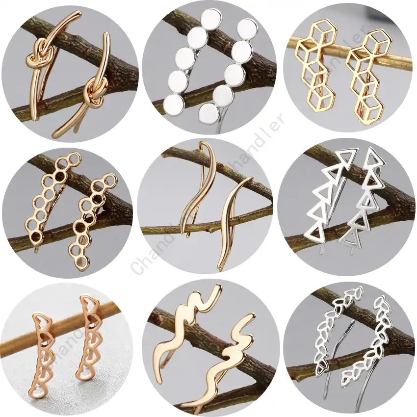 Chandler Прямая доставка серебряные геометрические изогнутые s-образные волнистые серьги индивидуальность дикие простые серьги-гвоздики женс...