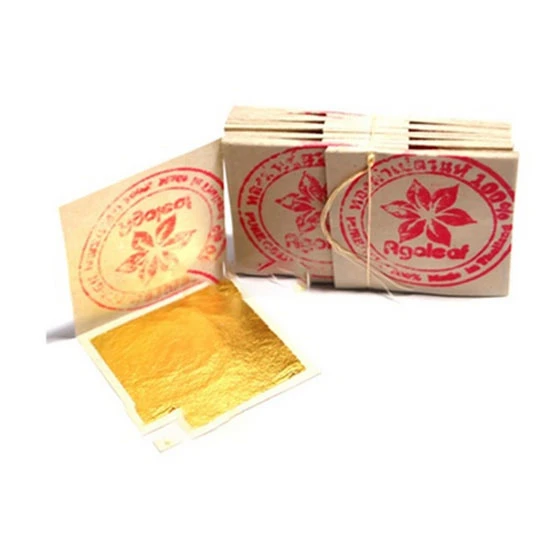 Edible 4x4cm 30 Sheets Gold Leaf Pure 24K 999/1000 Face Mask (1)