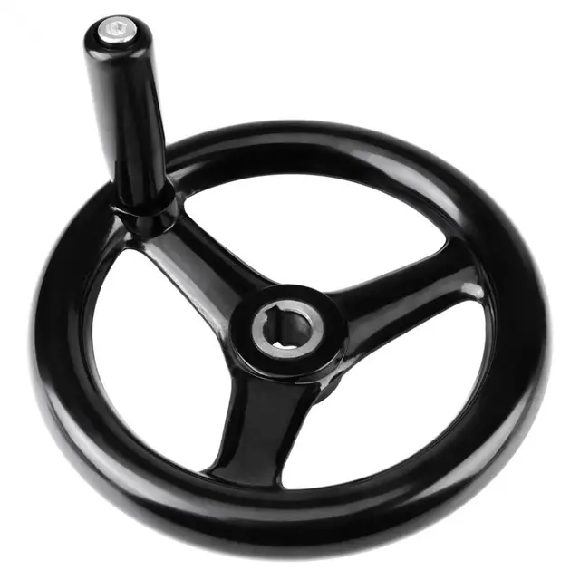 3 Spoke Plastic Lathe Hand Wheel Handwheel w/ Revolving Handle for Milling Machine round handwheel 3 Sizes Black Hot Sale 2018