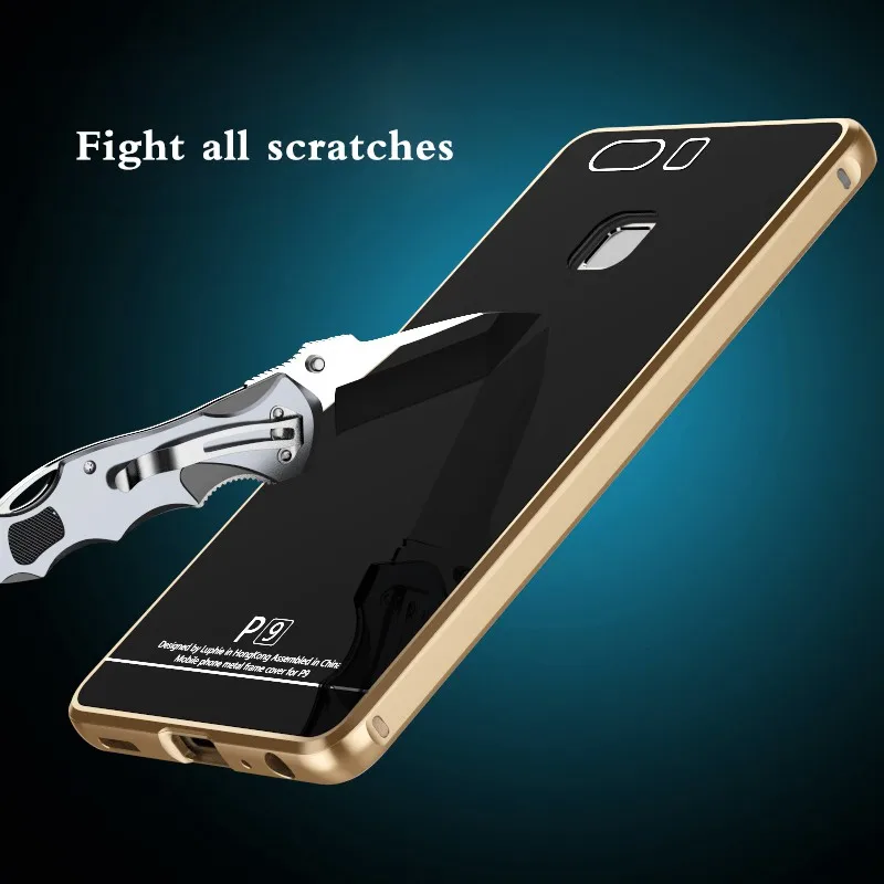 For huawei P9 case tempered glass cover metal bumper (13)