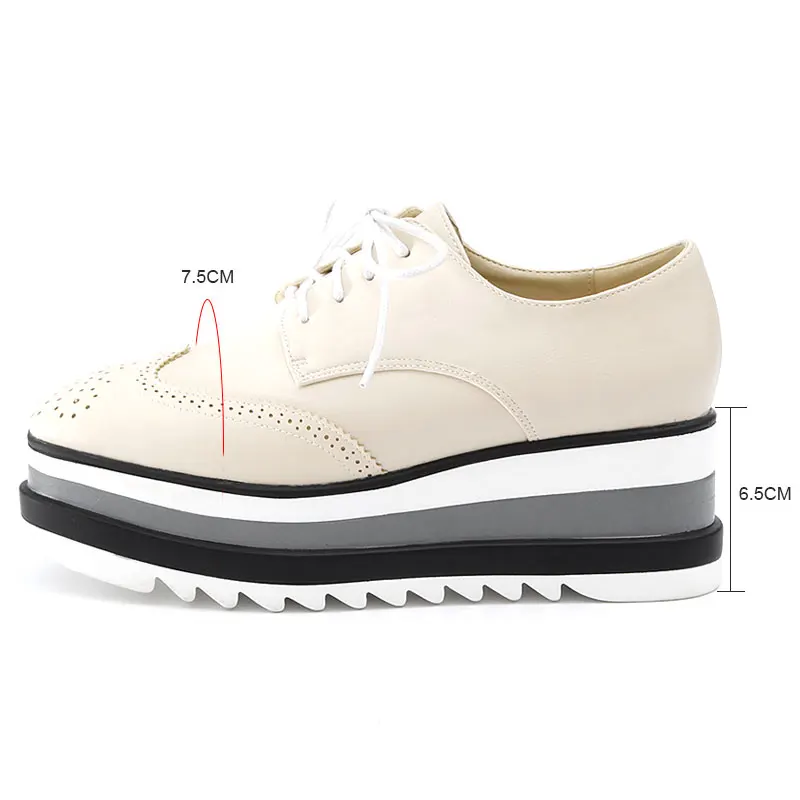 Haute Dentelle Pu Style Chaussures Casual Dernière Dames Beige Vintage Qualité black white Plat Femmes Mode up Daitifen forme Britannique Plate Cuir wIvqxExC