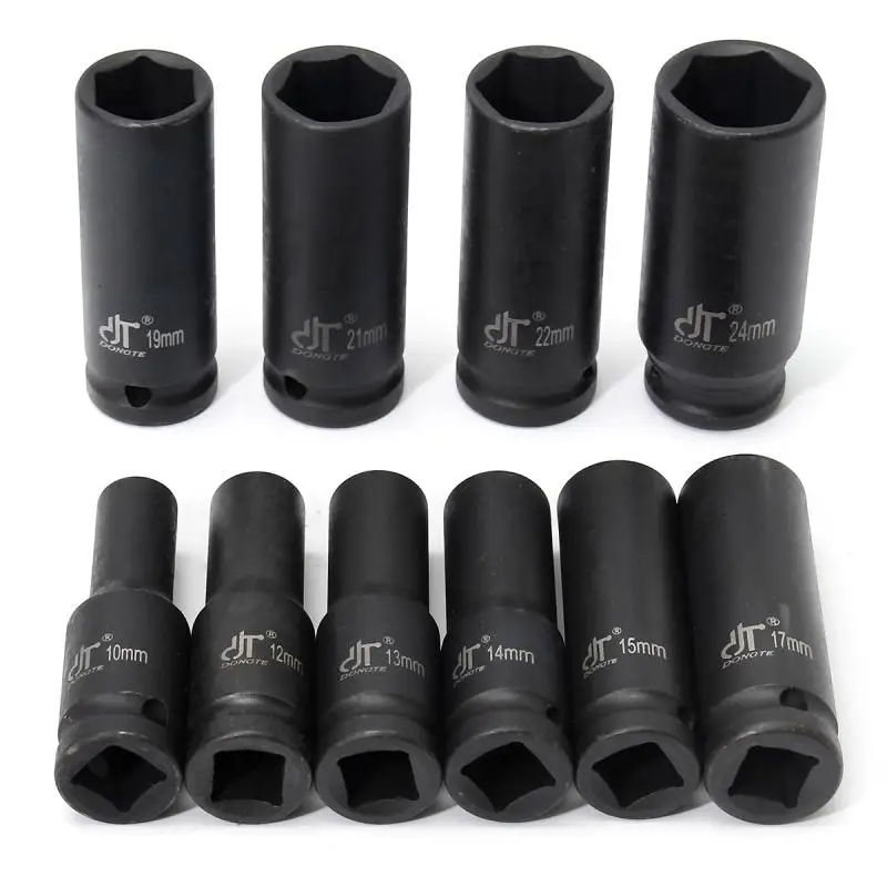 

MTGATHER 10Pcs 1/2'' inch Drive Deep Impact Metric Socket Tool Set Air Garage 10-24mm Impact 10-24mm Metric Fasteners Nuts