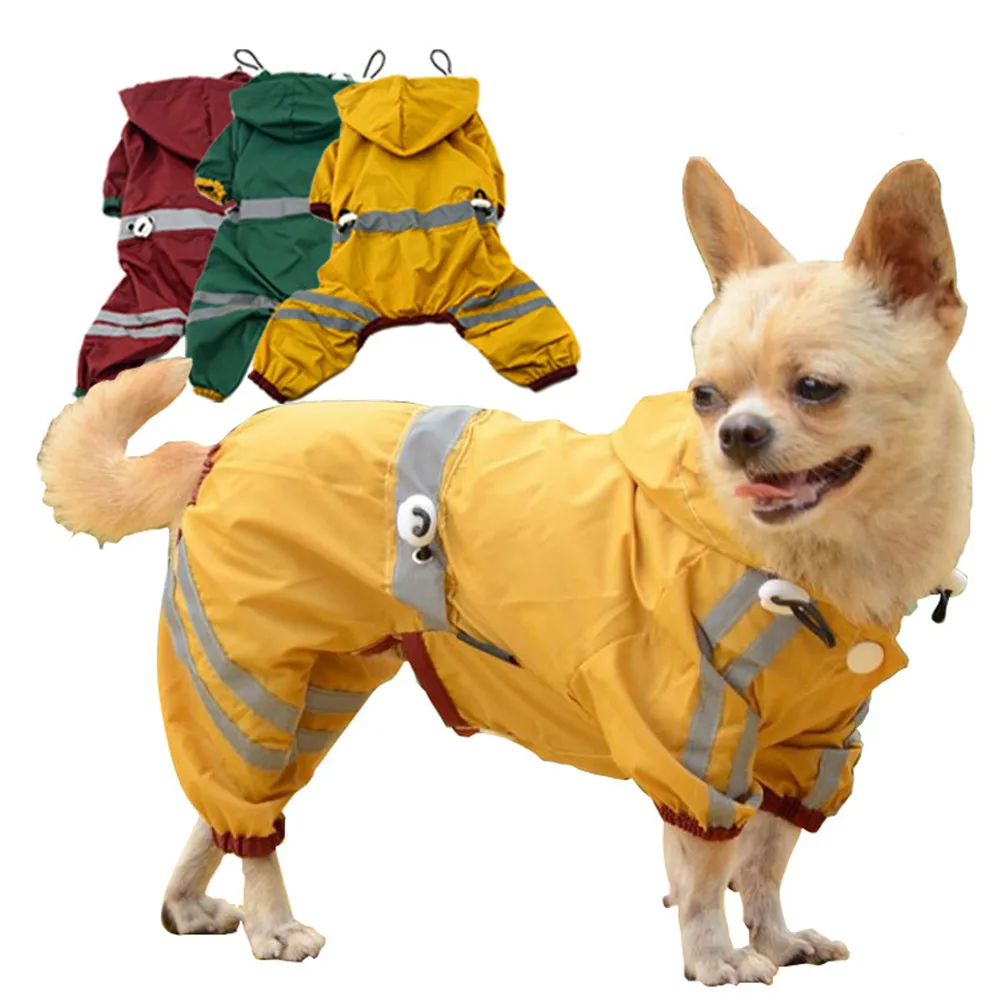 1 pcs New Hooded Pet Dog Raincoats Waterproof Clothes For Small Dogs