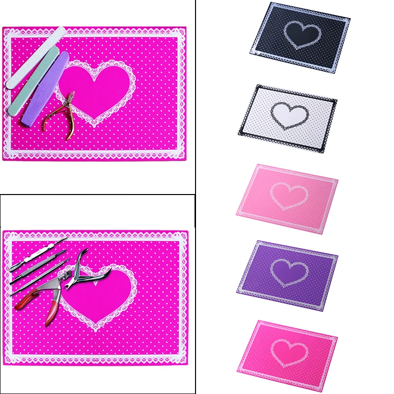 Buy 1Pcs Silicone Nail Mat Nail Art Table Foldable