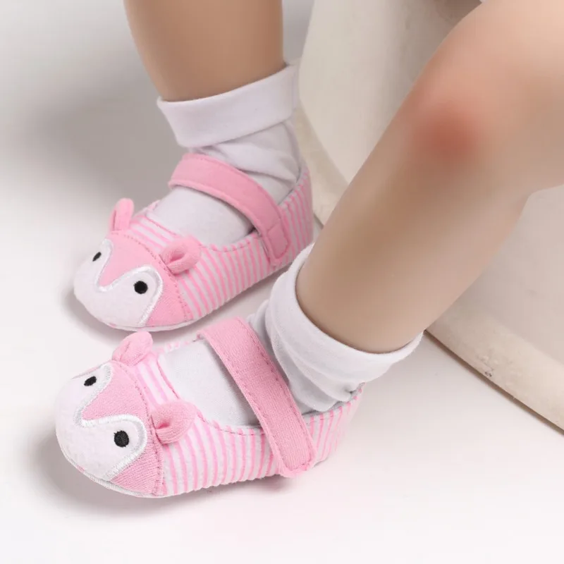 Обувь для малышей милая детская обувь для маленькой принцессы в полоску с лисой нескользящая обувь для новорожденных девочек с мягкой подошвой для малышей от 0 до 18 месяцев