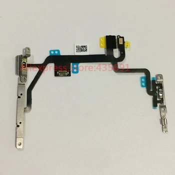 

20Pcs Original Power Switch On Off Volume Mute Button Microphone & Flash Flex Cable with Metal Bracket For iPhone 8G 8 Plus