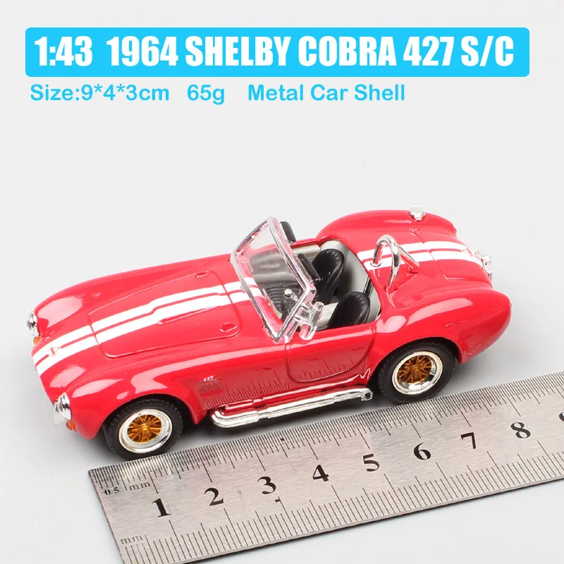 1/43 масштабная винтажная 1964 Ford SHELBY COBRA 427 S/C AC Cobra родстер спортивный мини автомобиль литье под давлением и модели автомобилей сувенирная игрушка для детей - Цвет: 1964 SHELBY COBRA