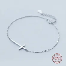 Fine Love Faith браслет из стерлингового серебра 925 пробы с крестиком | христианское серебро-ювелирные изделия подарок для мамы браслеты и браслеты