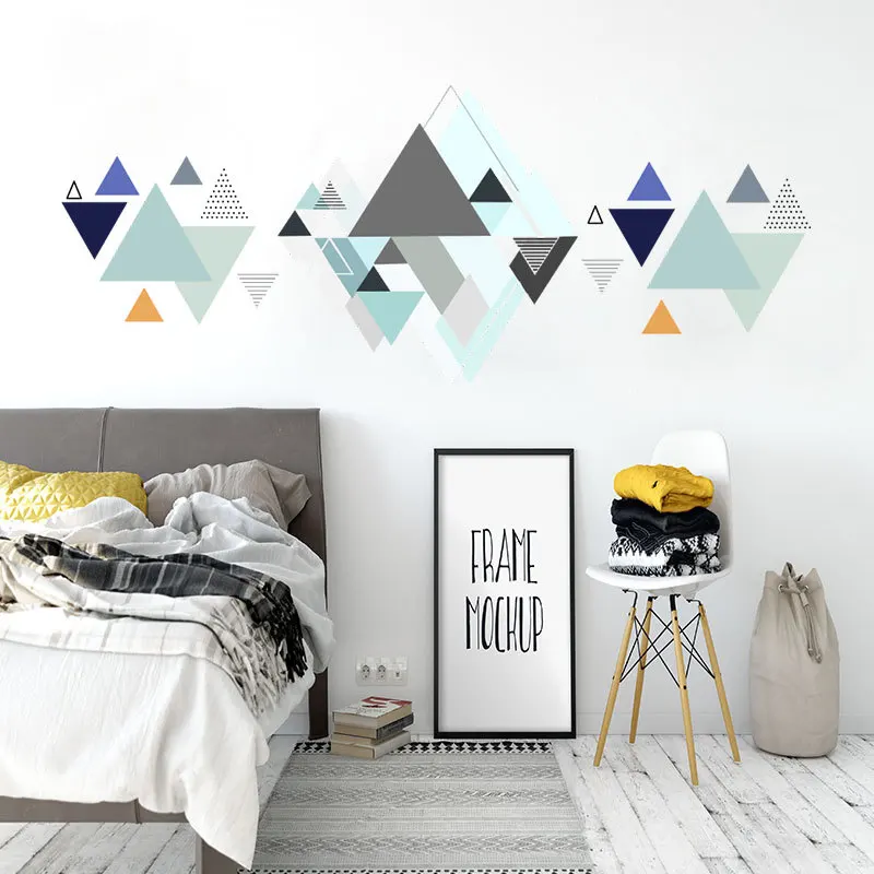 

Ins Nordic Geometry Triangles Wall Decals Vinyl Art Wall Stickers for Livingroom Bedroom Decoration Wall Decor Home Decor