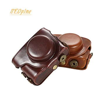 

portable PU Leather Case Camera Bag for Panasonic DMC-LX100 lx100 protective cover with shoulder strap