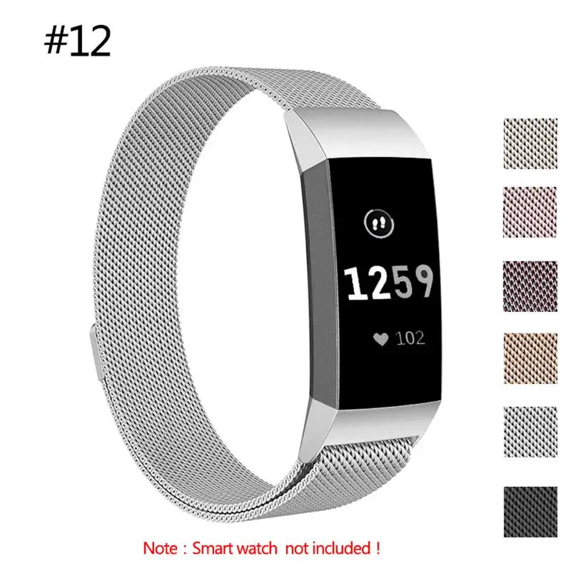 

Latest Premium Milanese Replacement Stainless Steel Watch Band Wrist Strap for Fitbit Charge3 Smart Watch for Fitbit Charge 3
