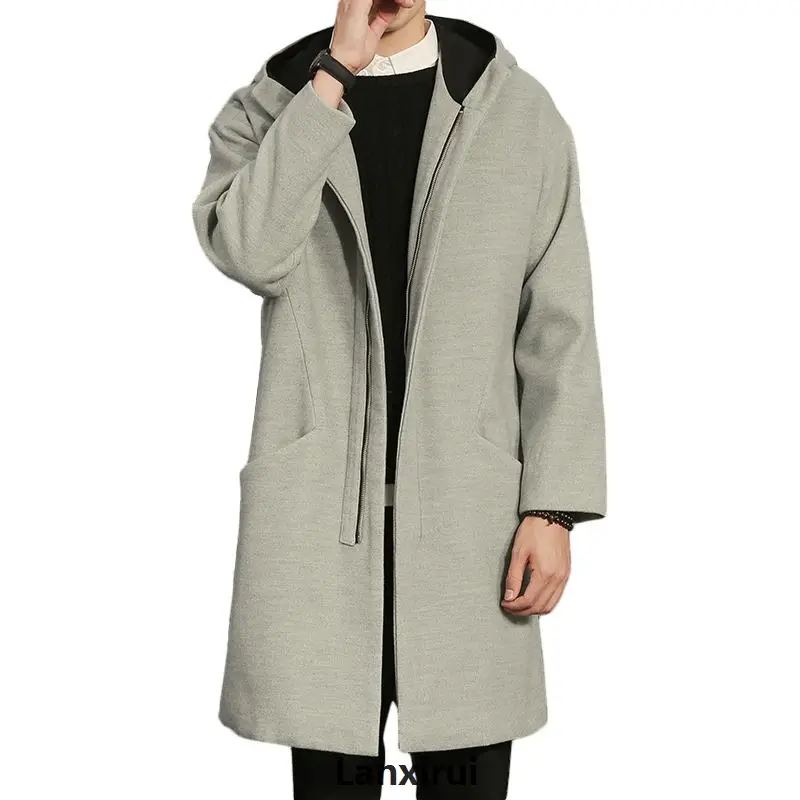 

2018 Winter Jackets British Style Men Longer Section Woolen Coats Men Jackets Outerwear Warm Single Breasted Woolen Coats