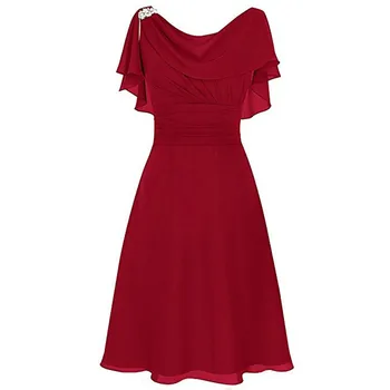 

Women Formal Wedding Bridesmaid High-waist Party Dress Ball Prom Gown Dress Off Shoulder Solid Vestidos Mujer 2019