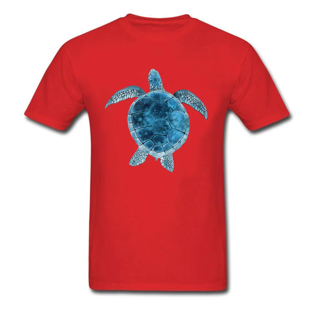 Watercolor Sea Turtle - Turquoise Blue_red