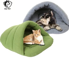 Бархатный теплый домик для домашнего питомца маленькая кровать для собак с подушкой щенок спальный мешок собака кошка пещера кровать для чихуахуа коврик