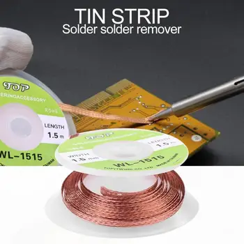 

1.5mm 2mm 2.5mm 3mm 3.5mm Width 1.5M Length Desoldering Braid Welding Solder Remover Wire Lead Cord Flux BGA Repair Tool
