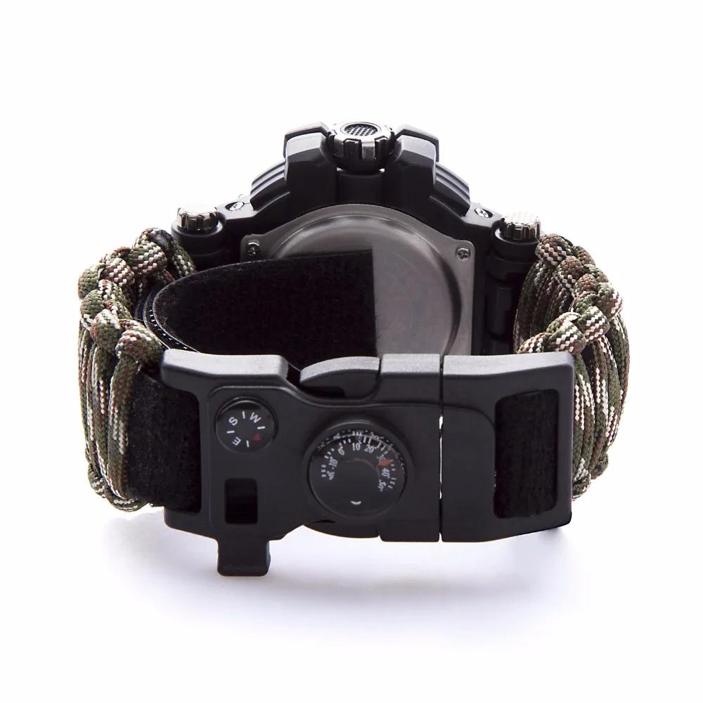 Часы для выживания на открытом воздухе многофункциональные водонепроницаемые военные Тактический Паракорд часы браслет Походное