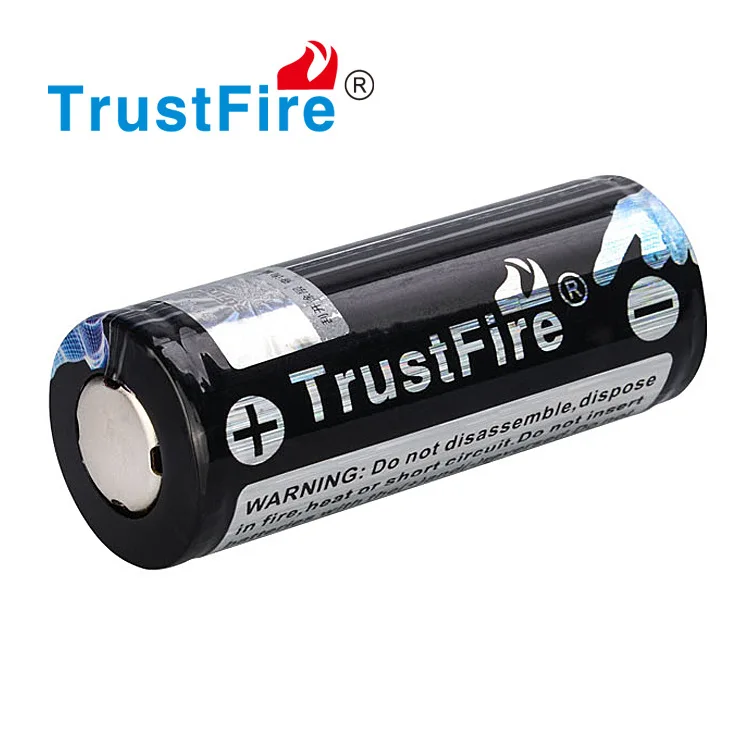 

TrustFire 3.7V 4000mAh 26650 Protected Lithium Battery Rechargeable Batteries with PCB For Flashlight/E-Cigarette