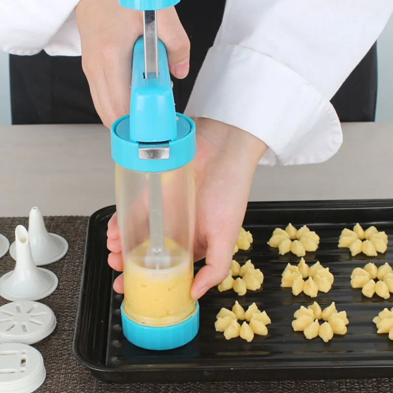 

Cookies Press Icing Sets Baking Tools Biscuits Press Machine Making Mold With 16 Cookie Molds and 6 Nozzles Kitchen Tool