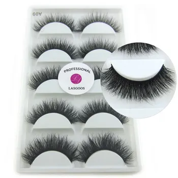 

5 Pairs/Lot 3d Mink Eyelashes Strip Lashes Thick Fake Faux Eyelashes Makeup A09 Maquiagem 2019 New 3d Eyelash Extensions