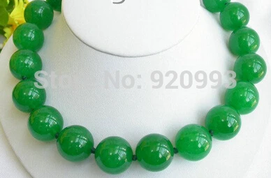 

Wholesale&FREE P&P**healthy round natural green jade necklace 20mm