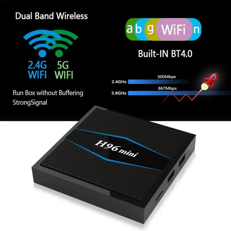 

new H96 Mini Android 7.1 TV Set-top Box S905W 4 K HD Inteligente Caixa de TV de Rede 2.4G/5G WIFI EUA/UE/REINO