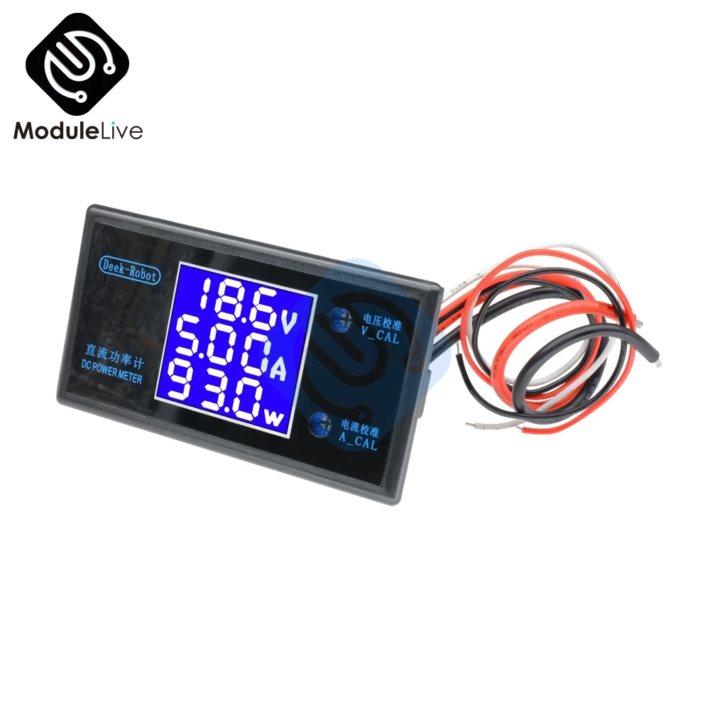 DC 12V 50V 5A/100V 10A ЖК дисплей Цифровой вольтметр Wattmeter Амперметр измеритель напряжения