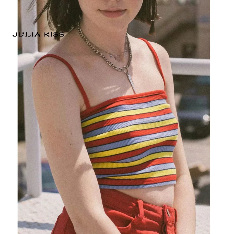

Women Rib Knit Crop Camis Tops
