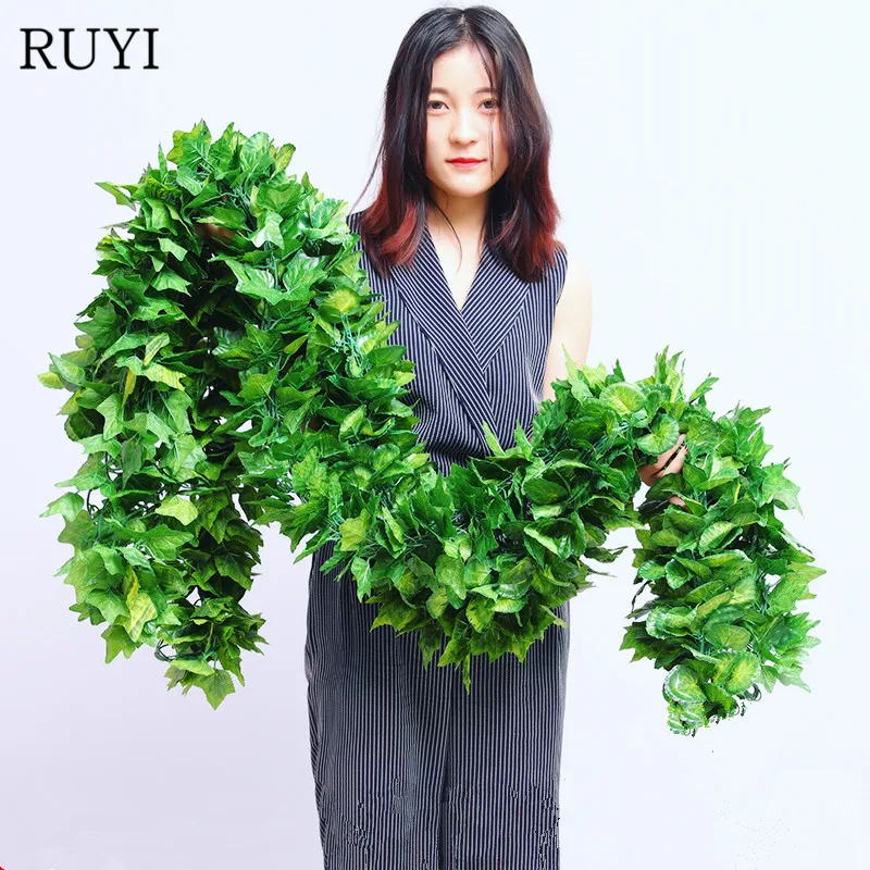 

Multiple Styles Artificial Plants Silk/Latex Grape Leaf Hanging Garlands Faux Vine Artificial Flower For Home Wedding Decoration