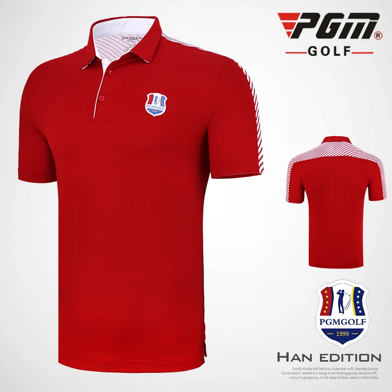 PGM стиль! Мужская футболка с коротким рукавом для гольфа Летняя шелковая ткань молочного цвета дышащая сетчатая ткань